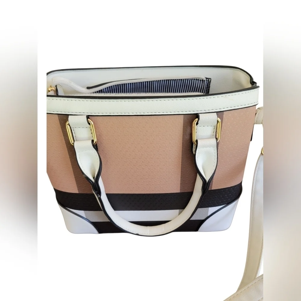 Elegant Tan and Black Women's Handbag